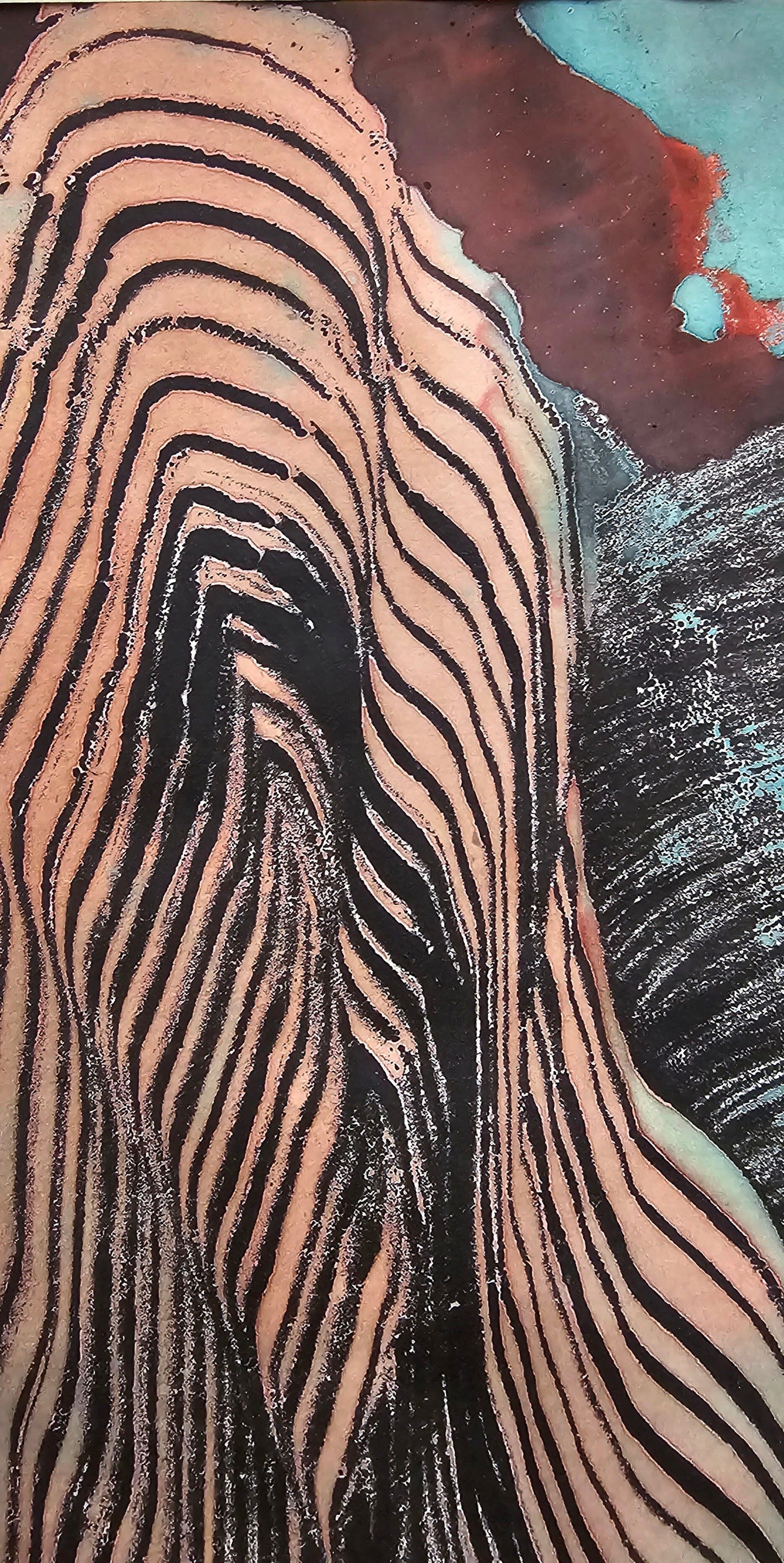 11X14" Diptych Encaustic Monotype - "Valley Whispers" Artwork Elizabeth Schowachert Art