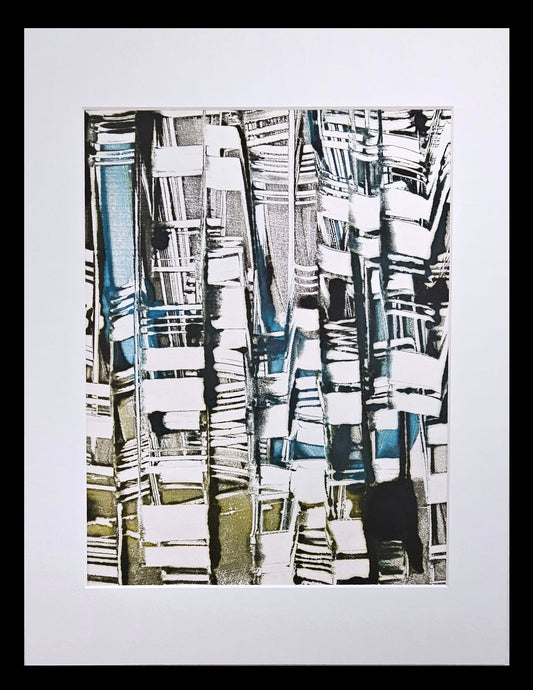 14X18"" Diptych Encaustic Monotype - "Skylines" Artwork Elizabeth Schowachert Art