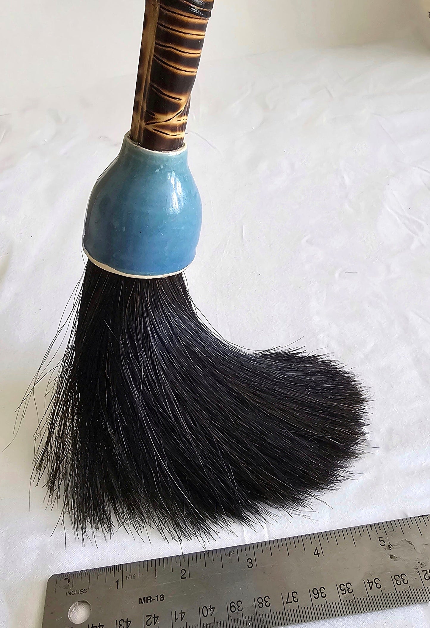5" Black Horsehair Sumi-e Paint Brush With Ceramic Ferrule Paint Brush Elizabeth Schowachert Art
