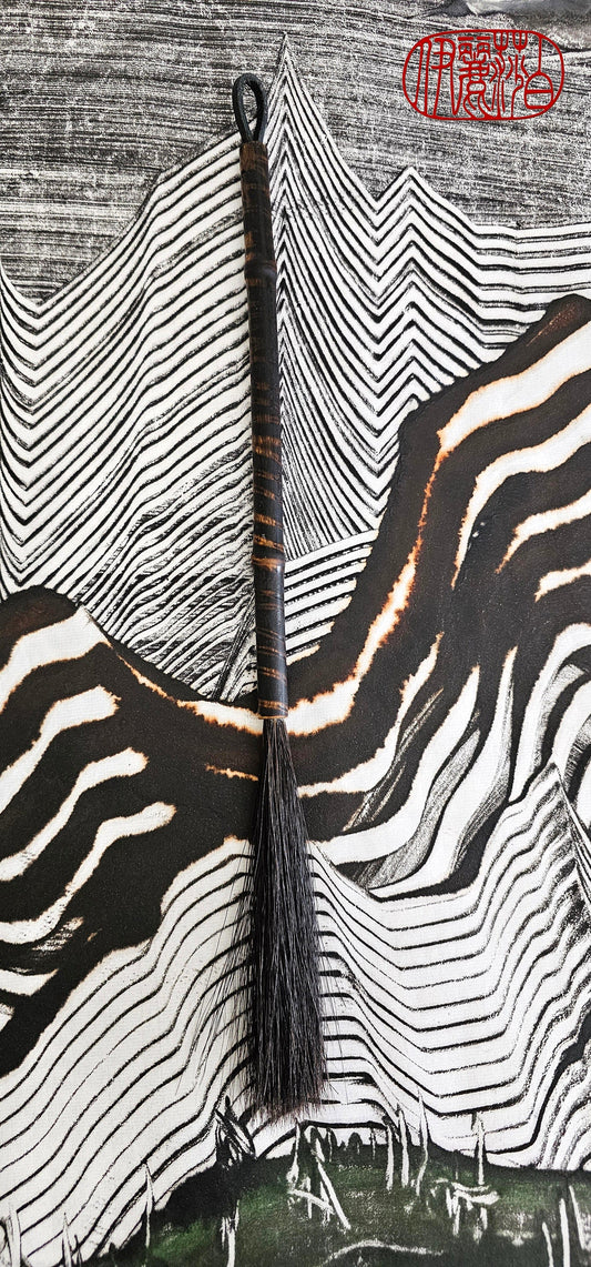 Black Horsehair Sumi-e Paintbrush with Bamboo Handle PB230 Art Supplies Elizabeth Schowachert Art