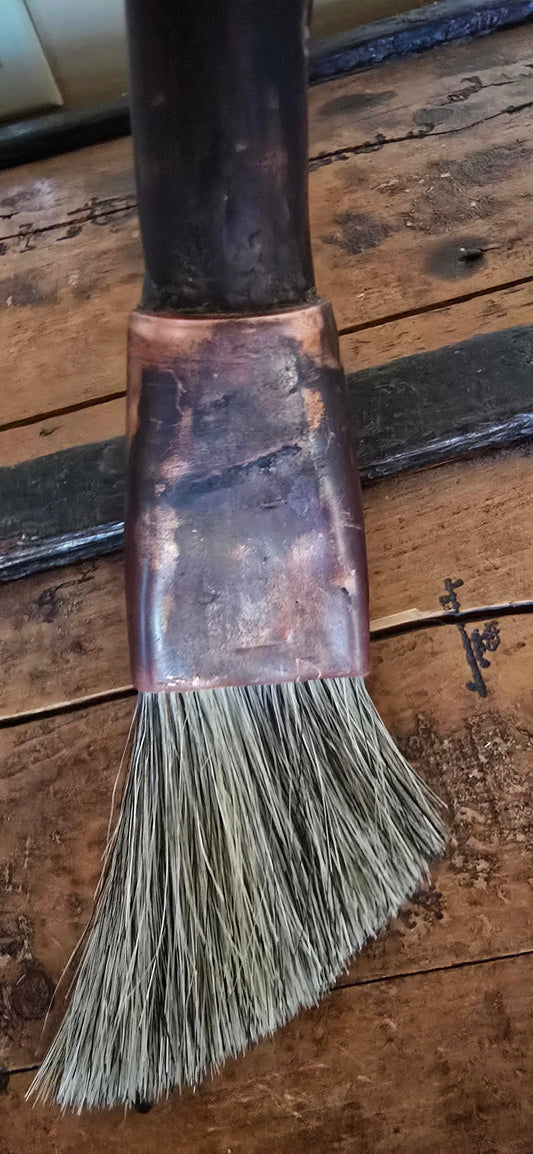 Coarse Slant Brush – Driftwood Handle & Patina Copper Ferrule Elizabeth Schowachert Art