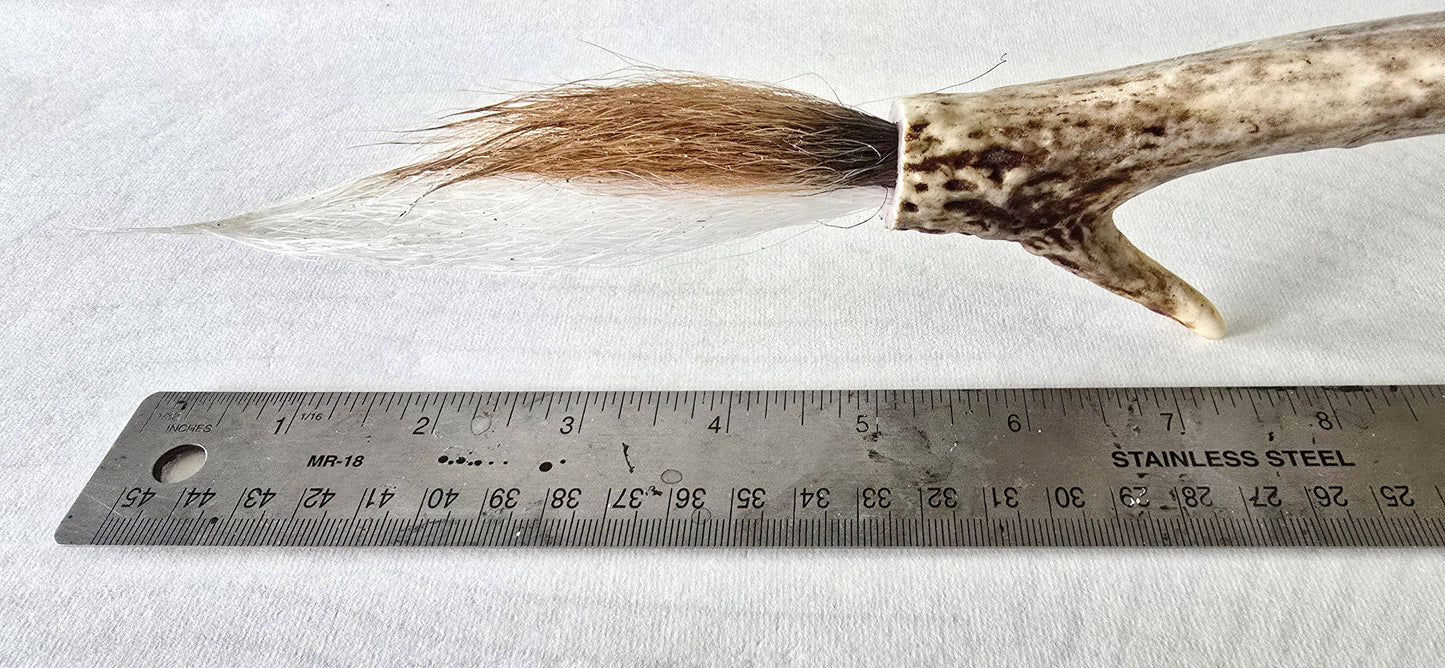 Deer Bristle Brush with Deer Antler Handle Paint brush Elizabeth Schowachert Art