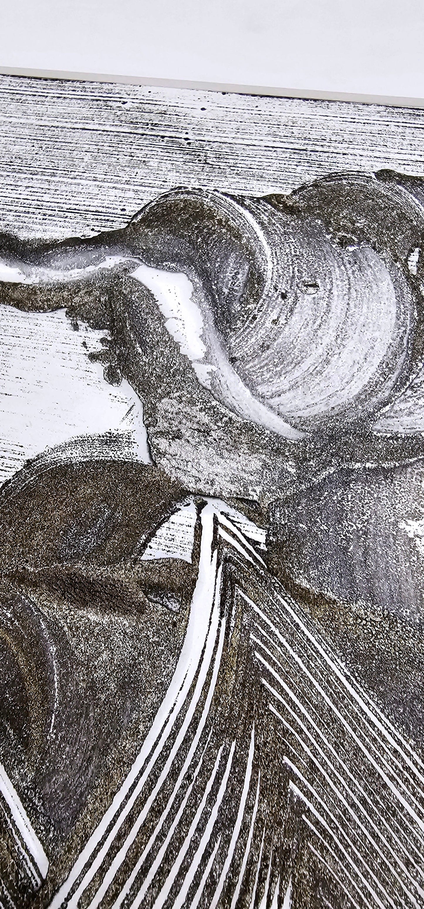 "Echoes" Encaustic Monotype on Paper Artwork Elizabeth Schowachert Art