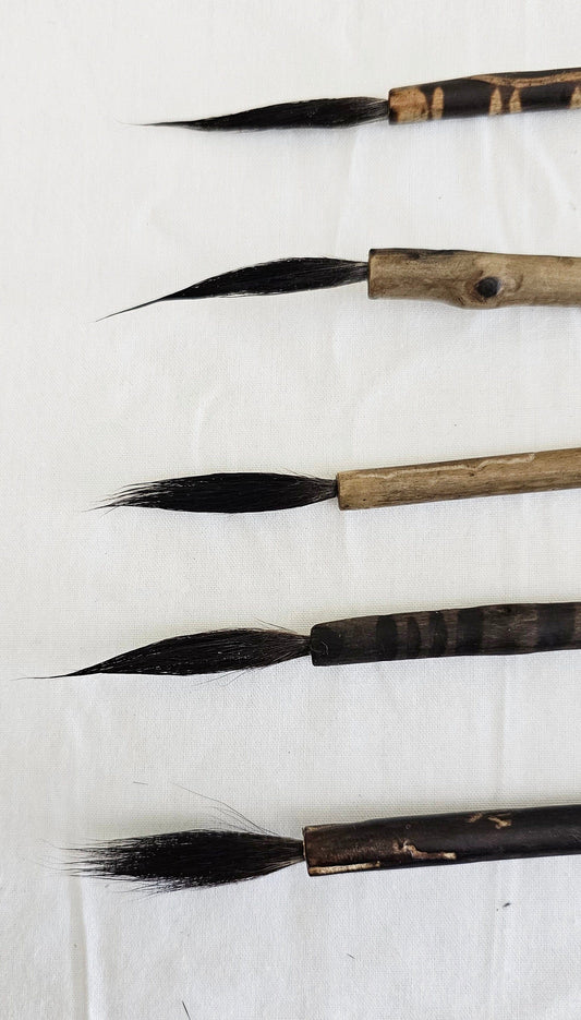 Fine Point Paintbrushes with Driftwood Handles Paintbrush Elizabeth Schowachert Art
