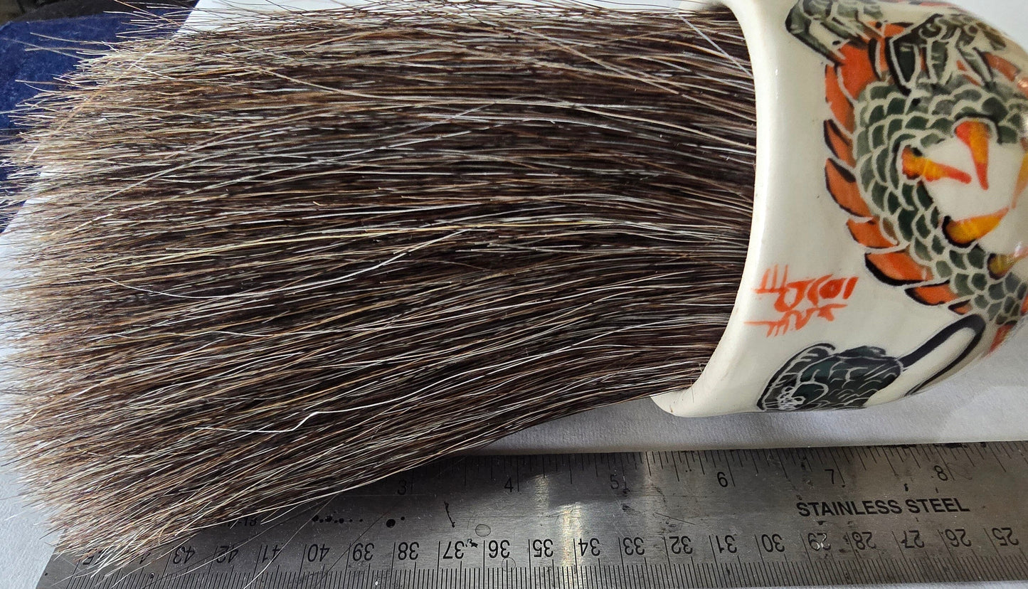 Handcrafted Large Sumi-e Brush – Ceramic Dragon Ferrule & Driftwood Handle Art & Crafting Tools Elizabeth Schowachert Art