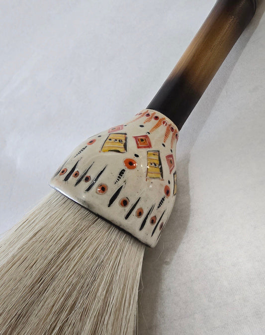 Handcrafted Large Sumi-e Brush – Ceramic Ferrule & Bamboo Handle Art & Crafting Tools Elizabeth Schowachert Art