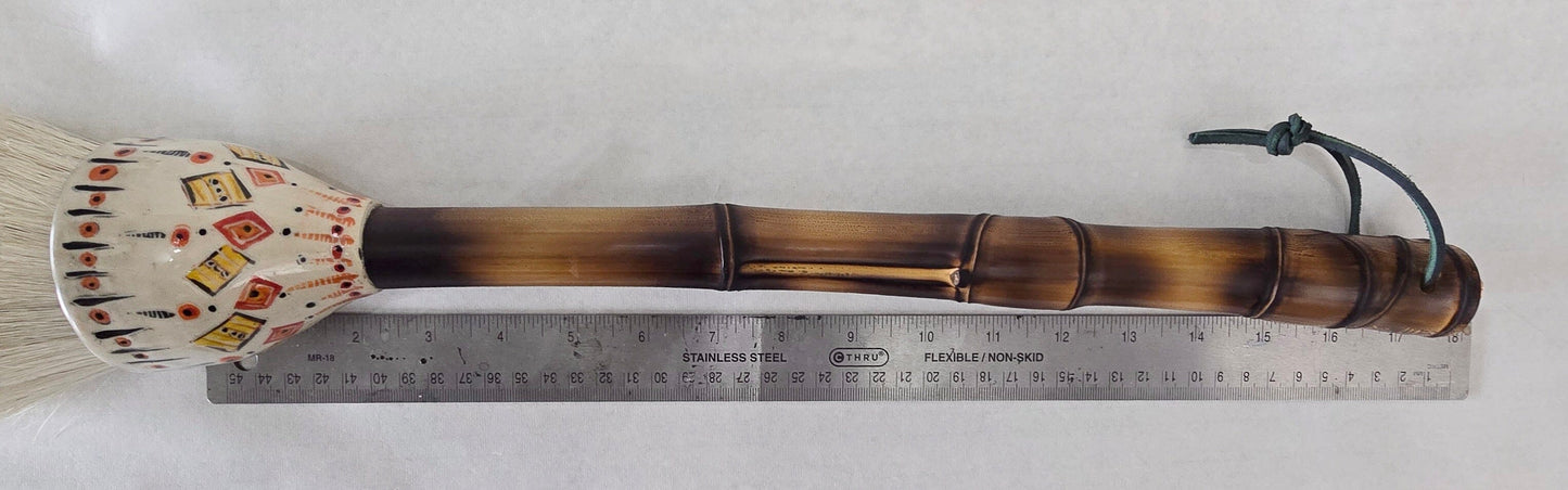 Handcrafted Large Sumi-e Brush – Ceramic Ferrule & Bamboo Handle Art & Crafting Tools Elizabeth Schowachert Art