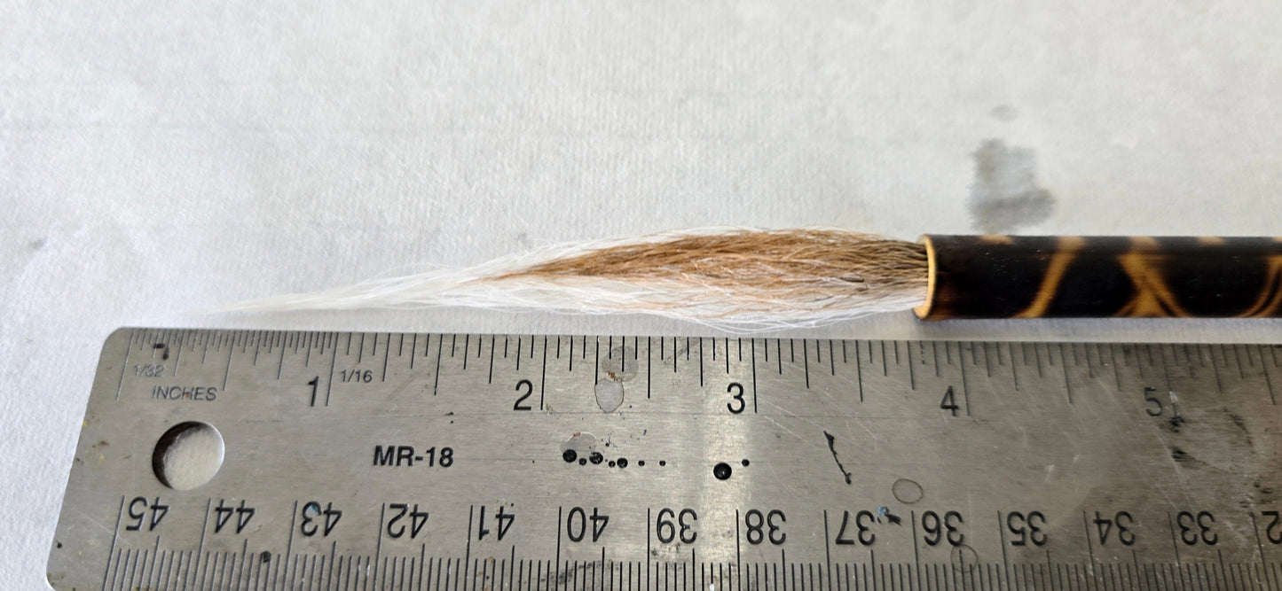 Handcrafted White Deer Tail Fine Point Paint Brush – Bamboo or Driftwood Handle Fine Point Paint brush Elizabeth Schowachert Art