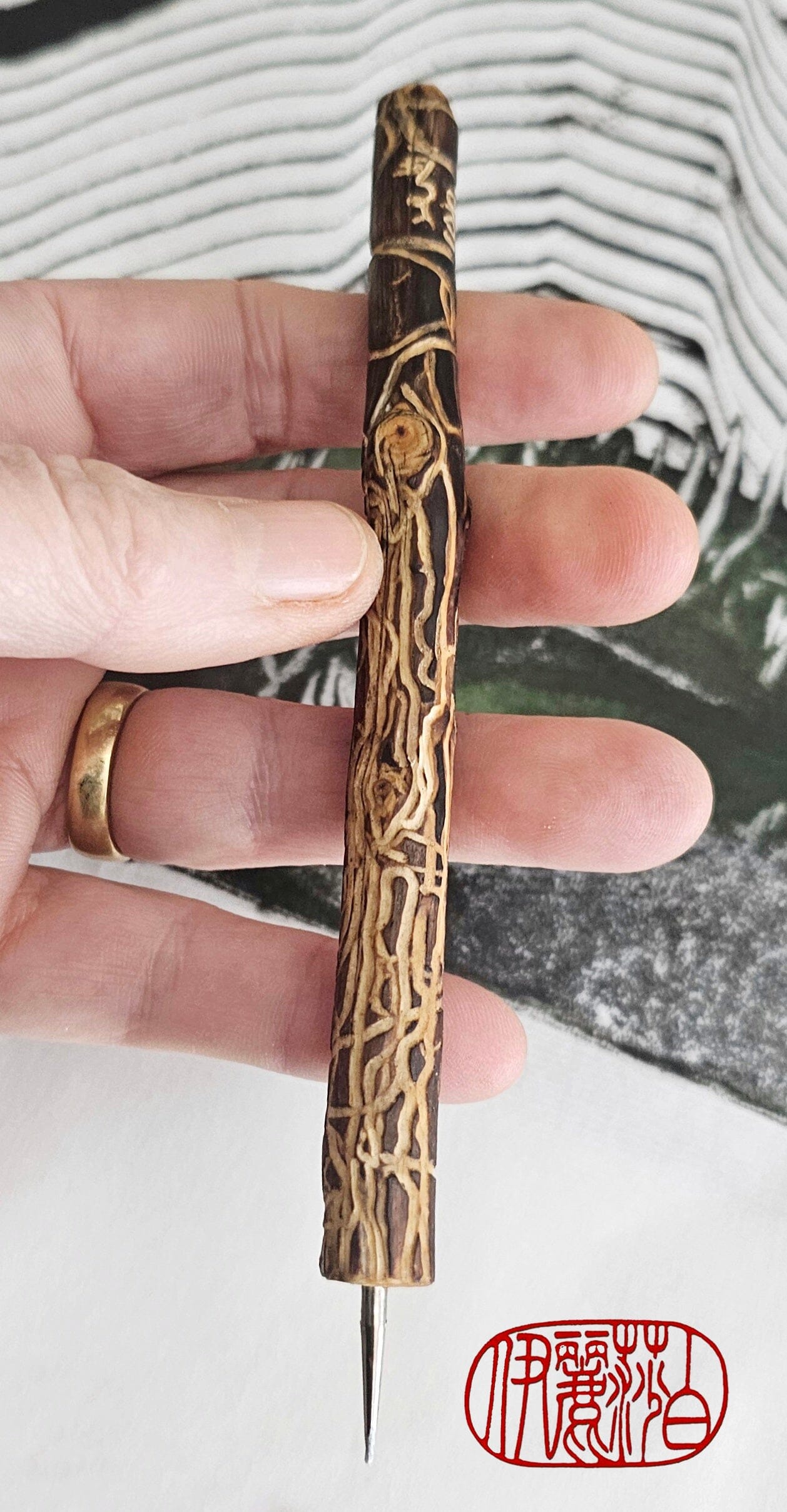 Handcrafted Wormwood Pointed Stylus for Delicate Artwork pointed stylus Elizabeth Schowachert Art