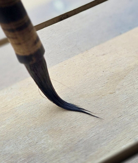 Handmade Sable Brush for Watercolor, Ink, and Gouache – Burned Bamboo Handle Sumi-e Paintbrush Elizabeth Schowachert Art