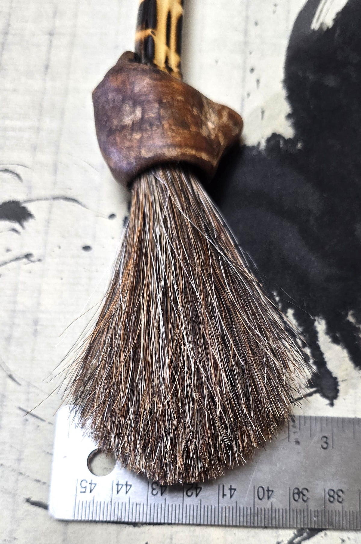 Handmade Sumi-e Brush with Natural Bristle and Burned Bamboo Handle Paintbrush Elizabeth Schowachert Art