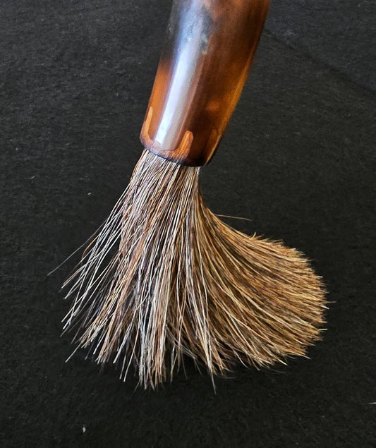 Mixed Horsehair Brush – Bamboo Handle with Leather Hanging Strap Paintbrushes Elizabeth Schowachert Art