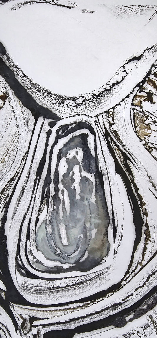 "Monochrome 1" Encaustic MonoType on Paper Artwork Elizabeth Schowachert Art