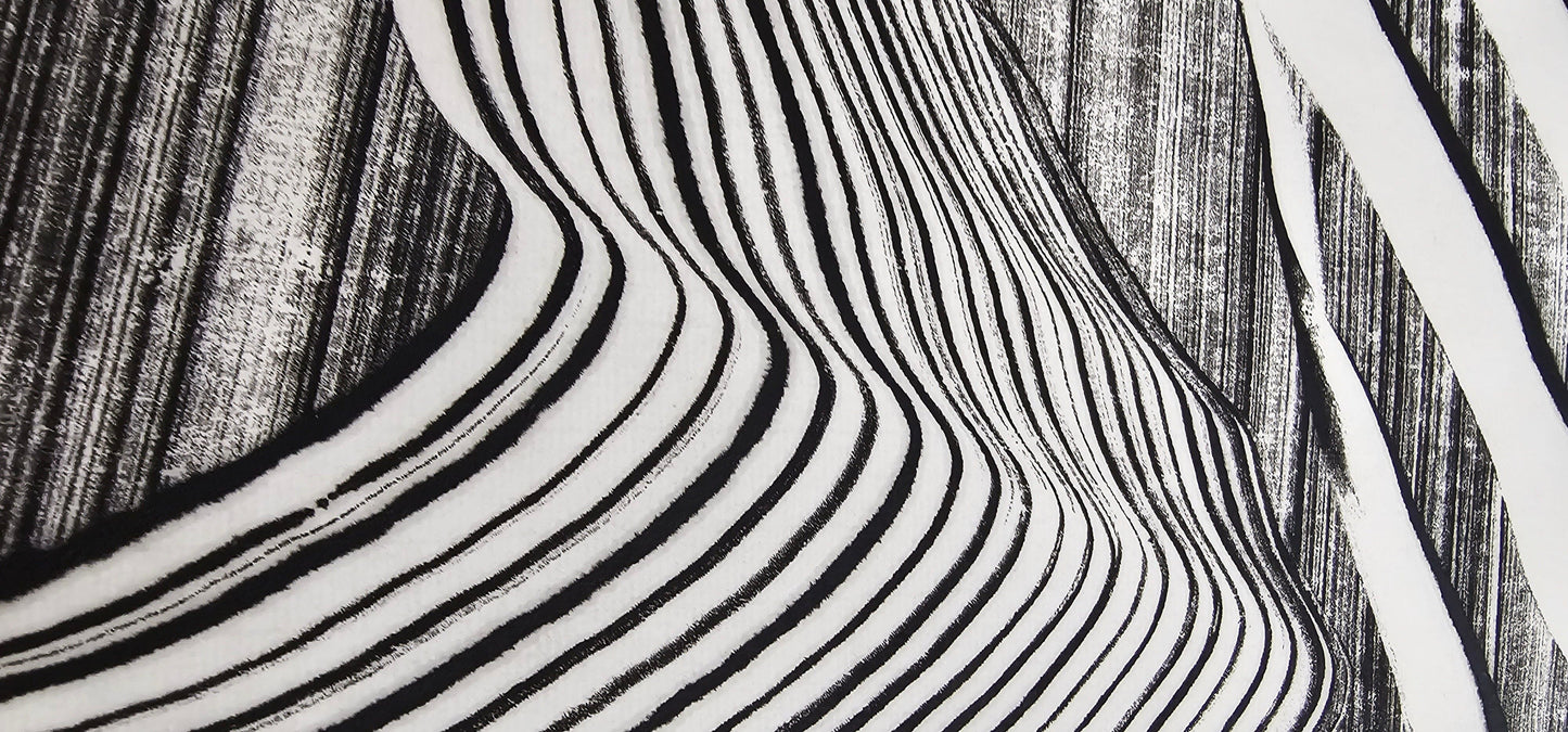 "Mountain Pulse" Encaustic Monotype on Paper Artwork Elizabeth Schowachert Art