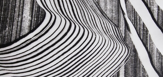 "Mountain Pulse" Encaustic Monotype on Paper Artwork Elizabeth Schowachert Art