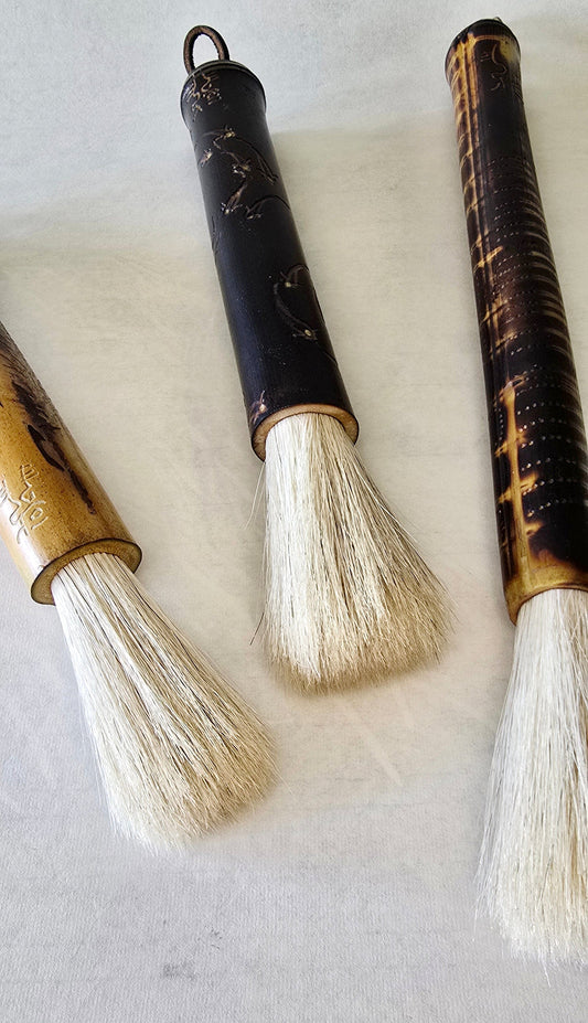 New Horsehair Brushes With Hand-Engraved Bamboo Handles Paintbrushes Elizabeth Schowachert Art