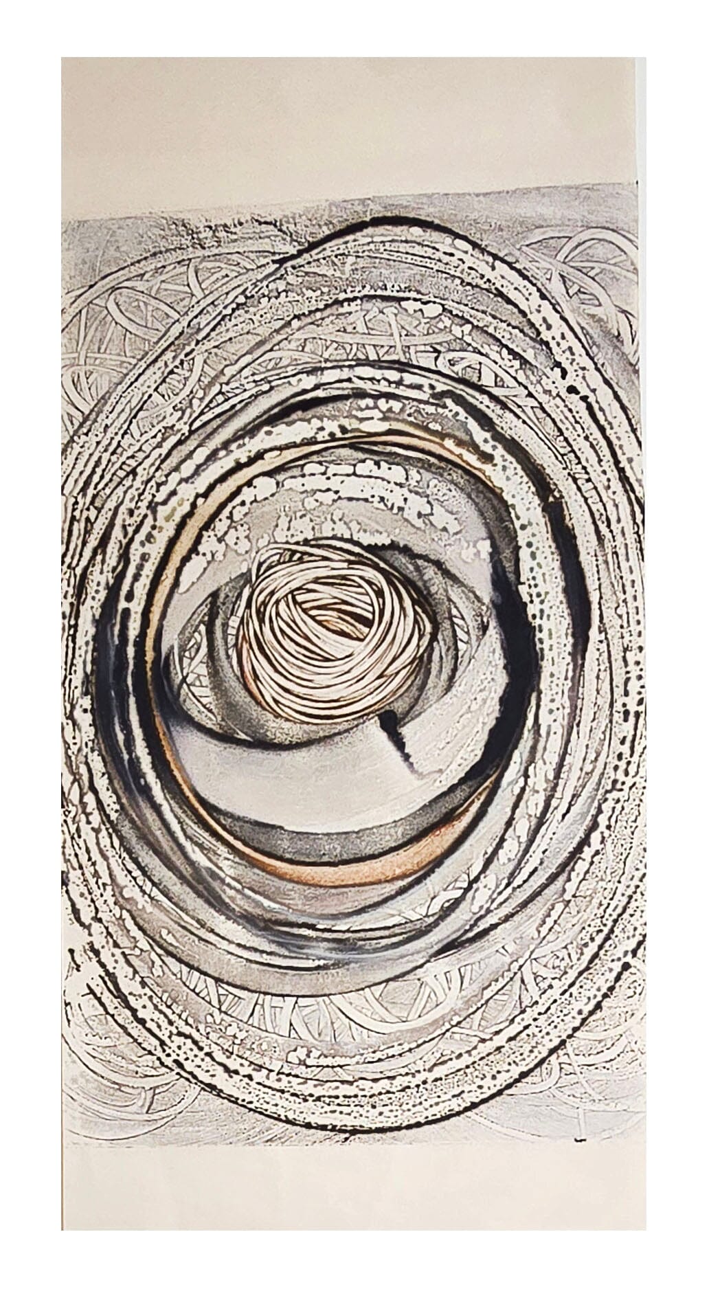 Origins of Motion — Encaustic Monotype on Handmade Bamboo Paper Artwork Elizabeth Schowachert Art