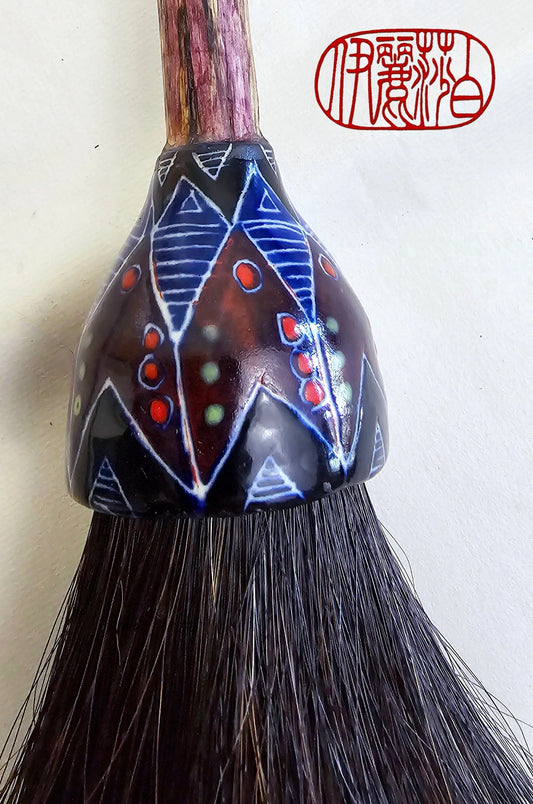 Premium Black Horsehair Sumi-e Paintbrush With Ceramic Ferrule Paint Brush Elizabeth Schowachert Art