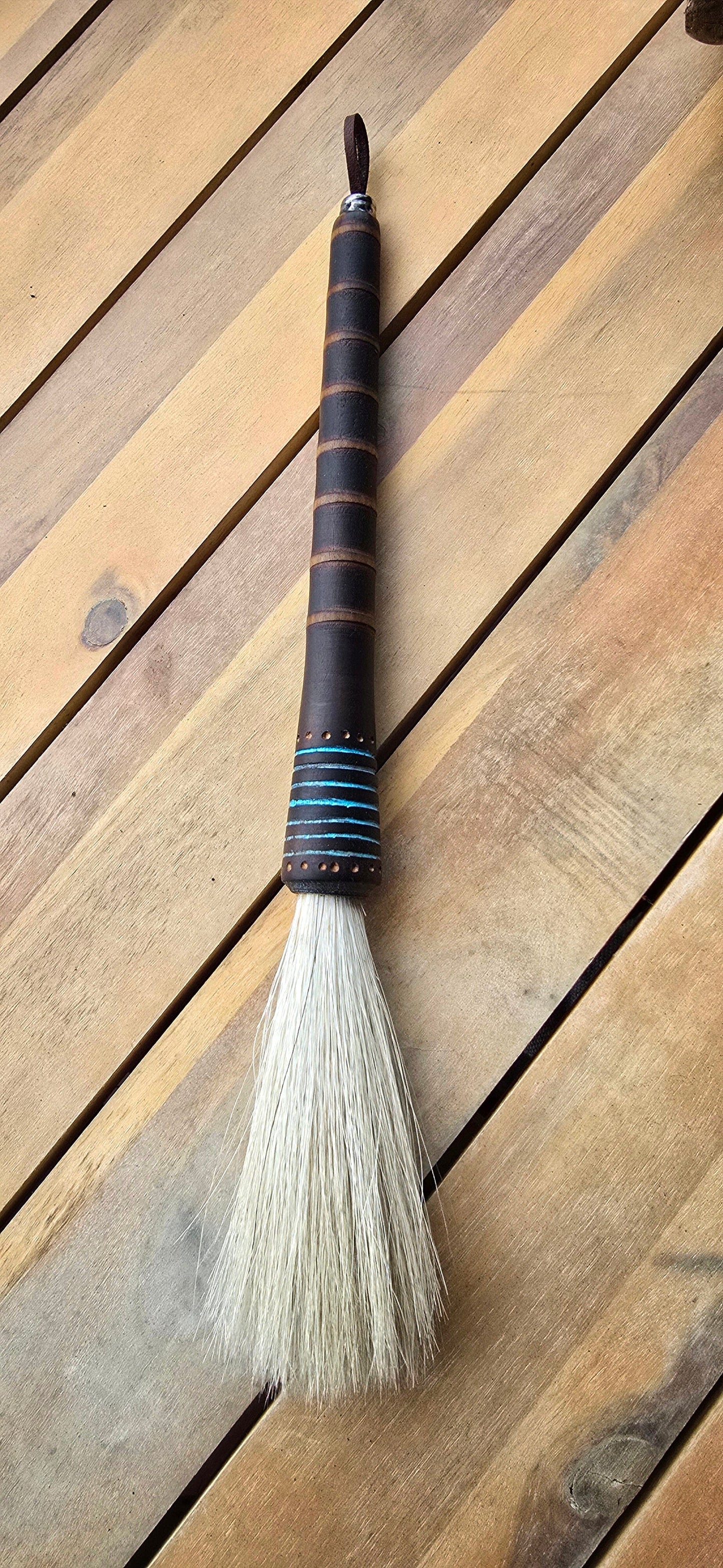 Premium White Horsehair Tapered Paint Brush – Antique Wooden Quill Bobbin Handle Paint brush Elizabeth Schowachert Art