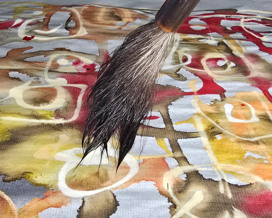 Soft Skunk Hair Brush – Black Bamboo Handle Paintbrush Elizabeth Schowachert Art