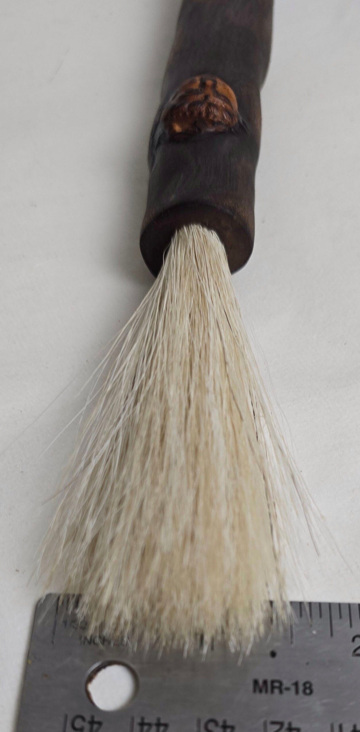 White Horsehair Brush – Driftwood Handle with Buddha Embellishment Paintbrushes Elizabeth Schowachert Art