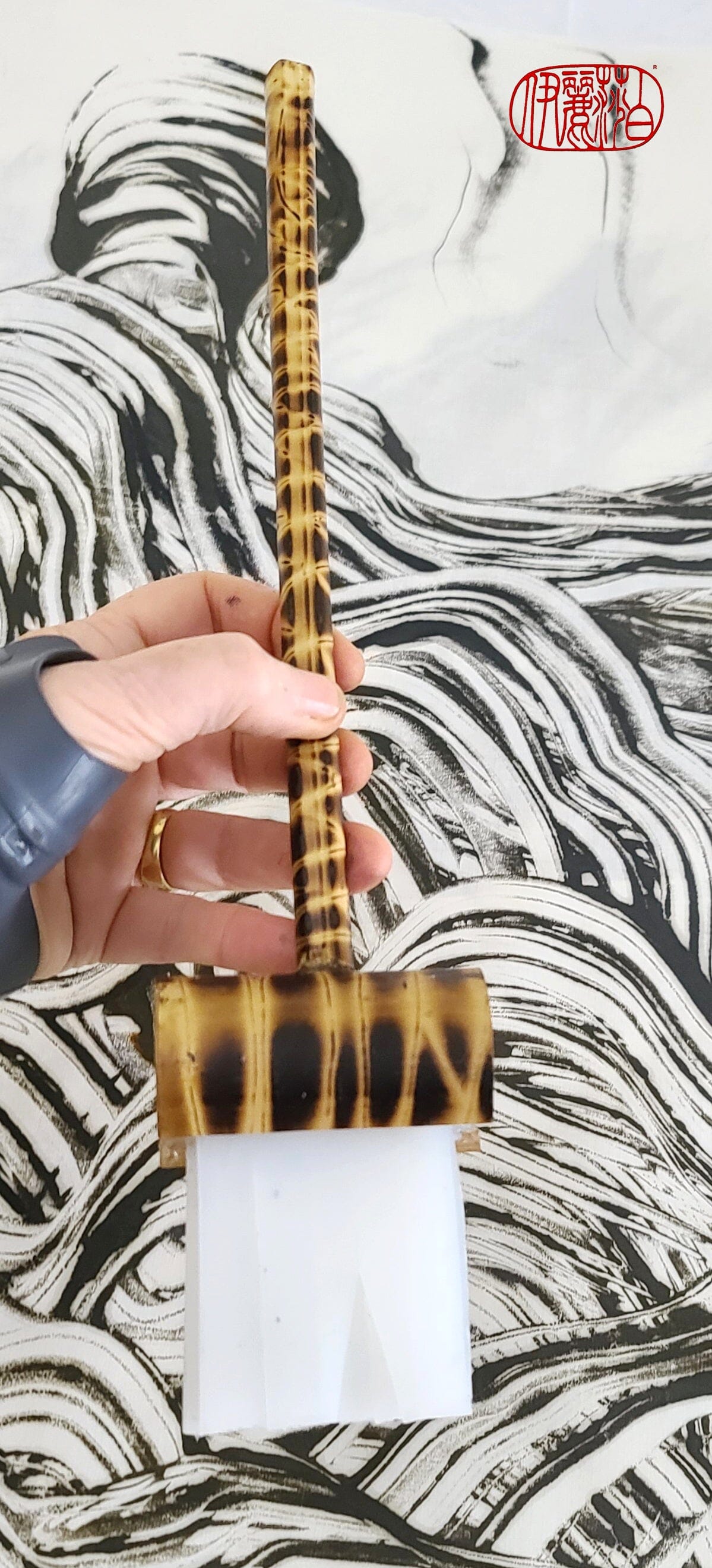 2" Wide Silicone Paint Brush With Bamboo Handle WSB 135 Encaustic Tool Elizabeth Schowachert Art