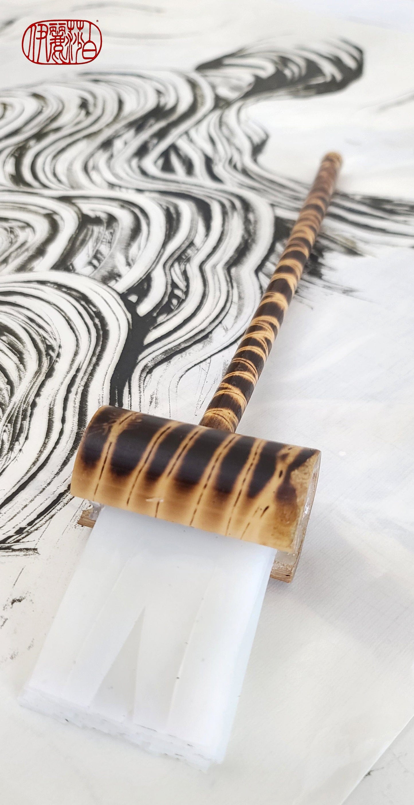 2" Wide Silicone Paint Brush With Bamboo Handle WSB 135 Encaustic Tool Elizabeth Schowachert Art