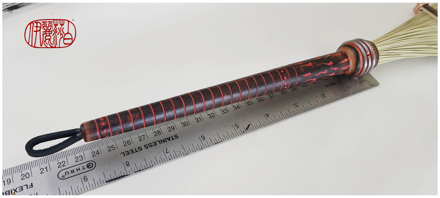 African Broom Fiber Fan (9" Long) Paintbrush With Bobbin Handle Art Supplies Elizabeth Schowachert Art