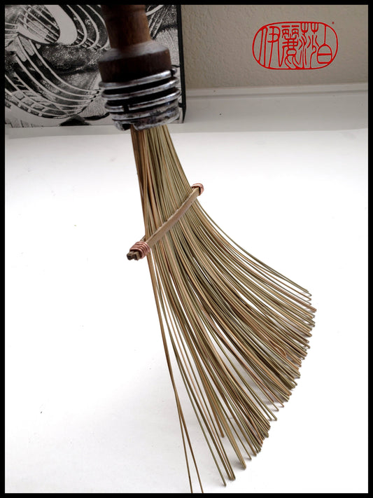 African Fiber Fan Paint Brush with Vintage Quill Bobbin Spool Handle - Elizabeth Schowachert Art