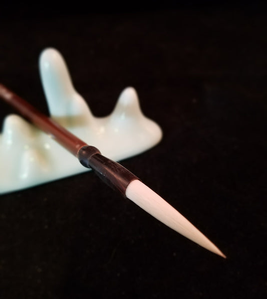 Asian Calligraphy Brush 8 inch Handle 1.5 inch Sheep Hair Bristles | All Natural Fibers - Elizabeth Schowachert Art