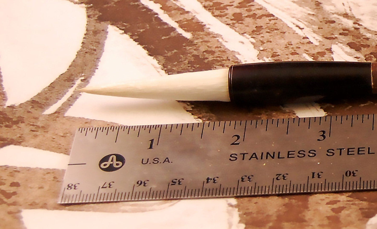 Asian Calligraphy Brush 8.5 inch Handle 1.75 inch Wool Hair Bristles | All Natural Fibers - Elizabeth Schowachert Art