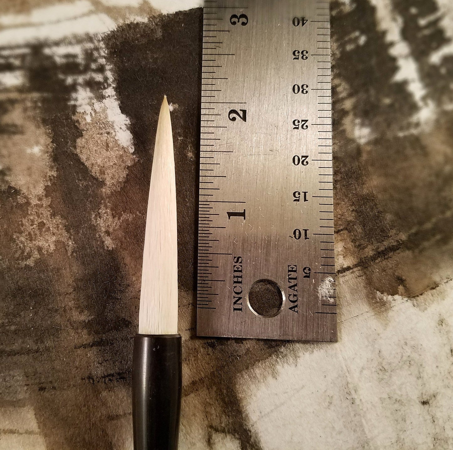 Asian Calligraphy Brush 8.5 inch Handle 2.25 inch Sheep Hair Bristles | All Natural Fibers - Elizabeth Schowachert Art