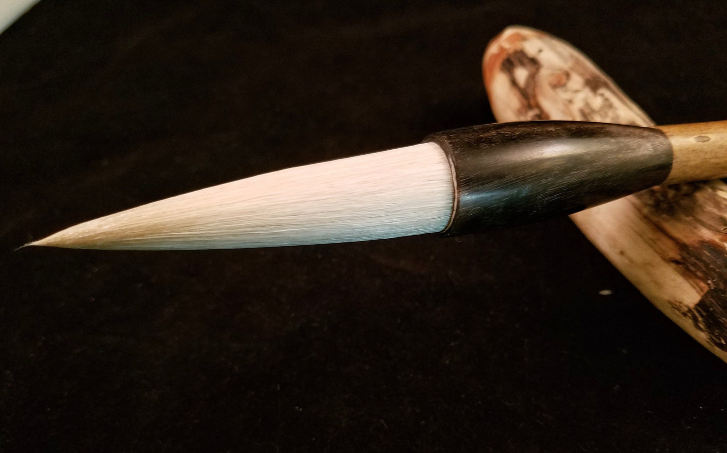 Asian Calligraphy Brush 9.5 inch Golden Bamboo Handle 2.5 inch Natural Lamb Hair Bristles - Elizabeth Schowachert Art