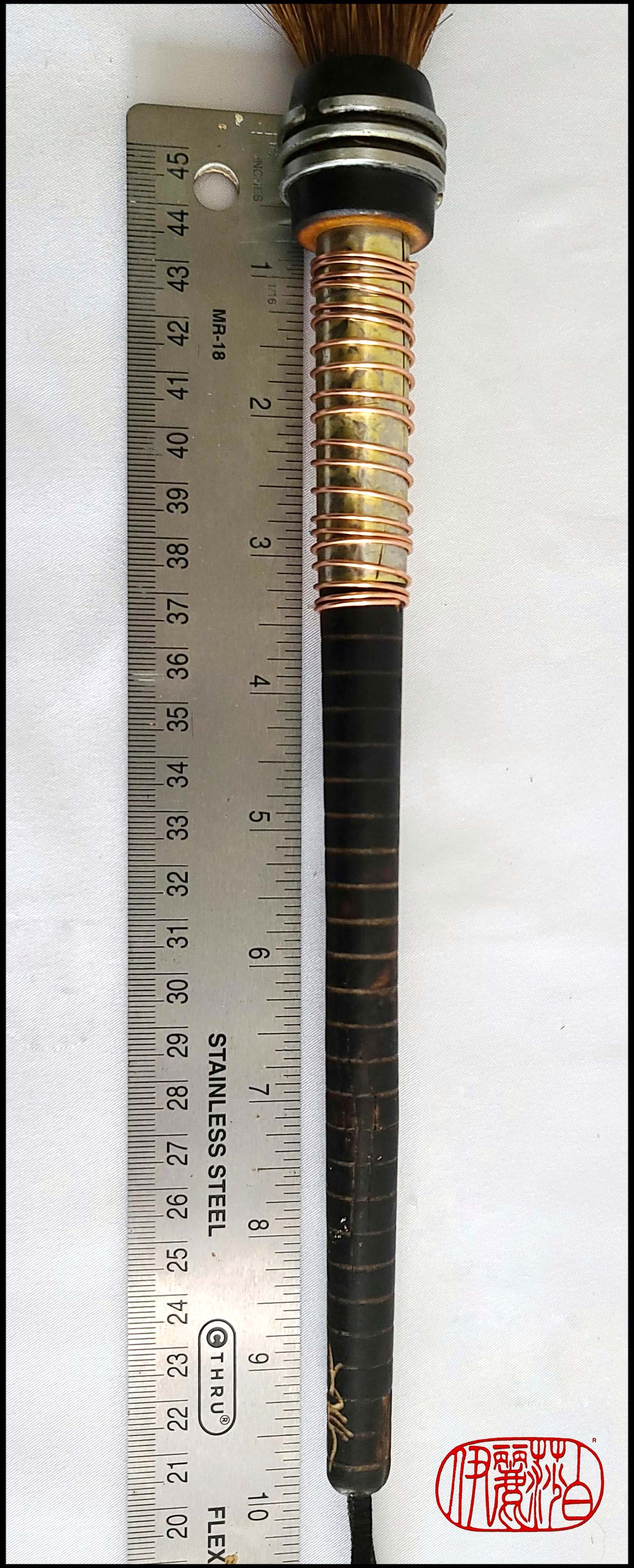 Auburn Horsehair Paint Brush with Wood Bobbin Handle #MPB101 Art Supplies Elizabeth Schowachert Art