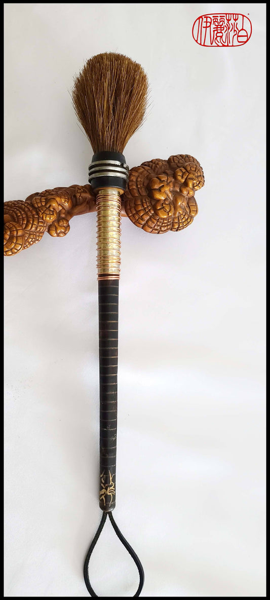 Auburn Horsehair Paint Brush with Wood Bobbin Handle #MPB101 Art Supplies Elizabeth Schowachert Art