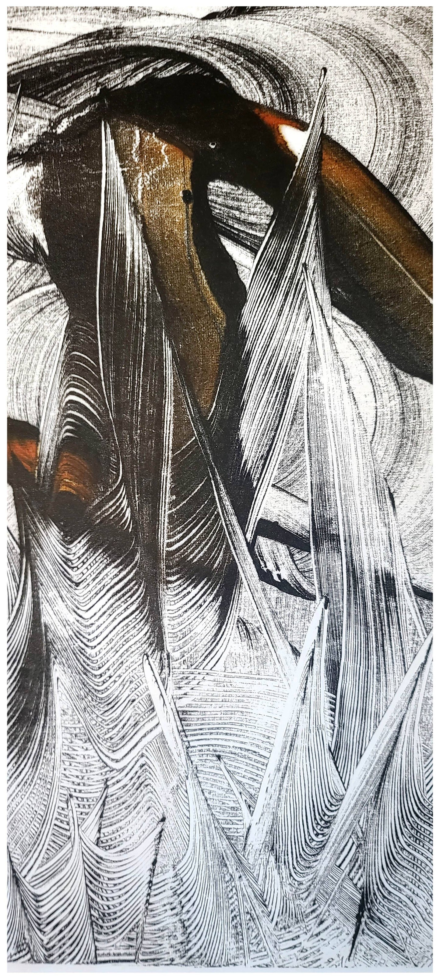 Autumn Wind 2 Encaustic Monotype Print Fine Art Elizabeth Schowachert Art