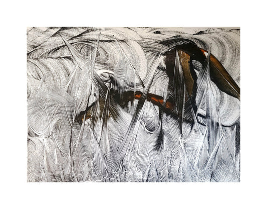 Autumn Wind 2 Encaustic Monotype Print Fine Art Elizabeth Schowachert Art