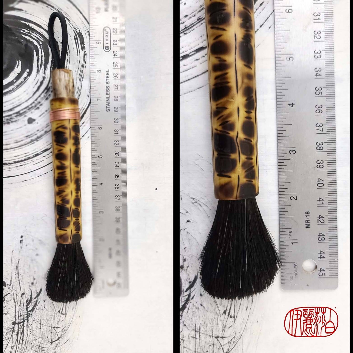 Black Horsehair Paint Brush with Bamboo Handle Art Supplies Elizabeth Schowachert Art