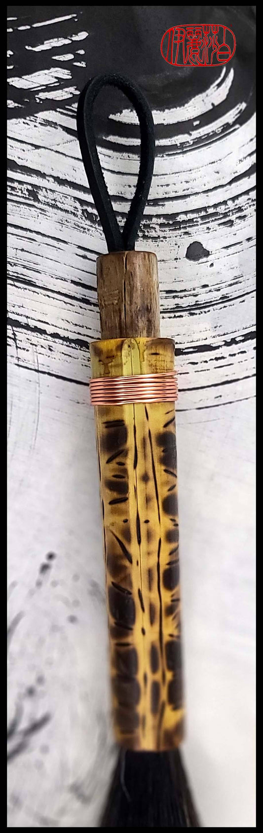 Black Horsehair Paint Brush with Bamboo Handle Art Supplies Elizabeth Schowachert Art