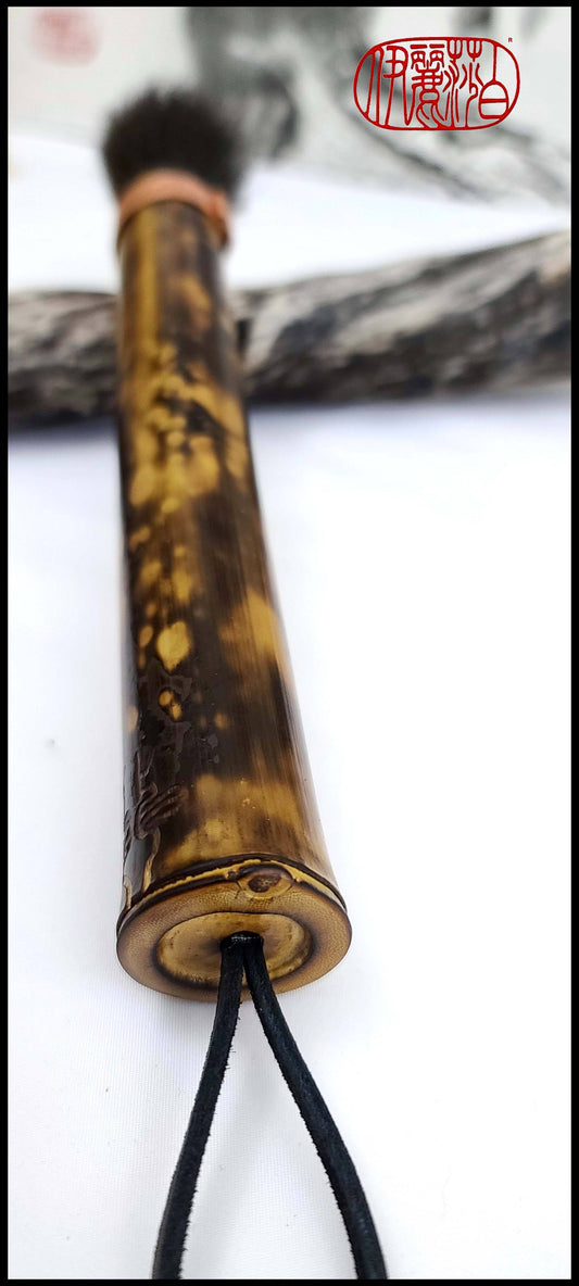 Black Horsehair Paint Brush with Embers Series Bamboo Handle Art Supplies Elizabeth Schowachert Art