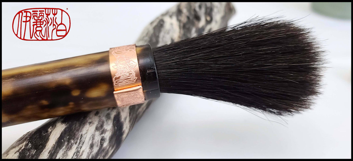 Black Horsehair Paint Brush with Embers Series Bamboo Handle Art Supplies Elizabeth Schowachert Art