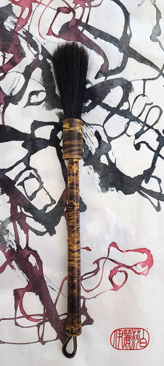 Black Horsehair Paintbrush With Bamboo Handle Art Supplies Elizabeth Schowachert Art