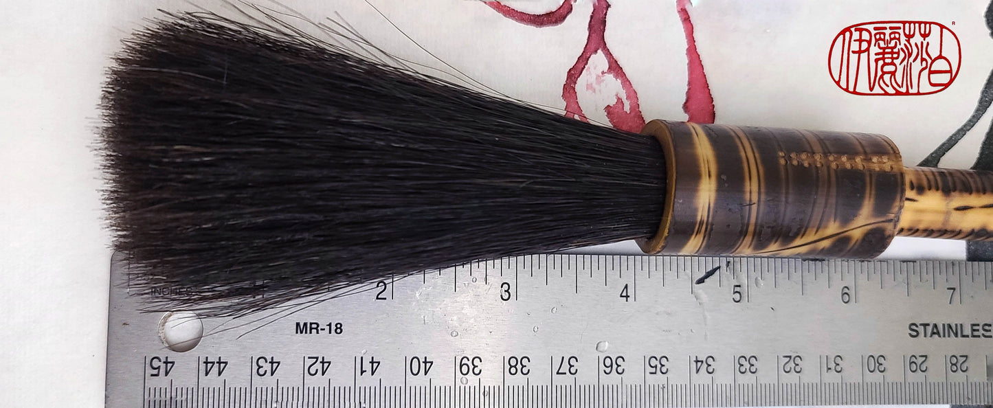 Black Horsehair Paintbrush With Bamboo Handle Art Supplies Elizabeth Schowachert Art