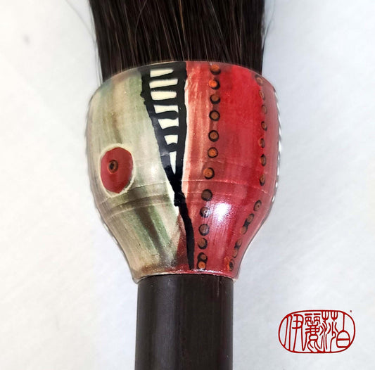 Black Horsehair Sumi-e Paint Brush with Ceramic Ferrule #115 Art Supplies Elizabeth Schowachert Art