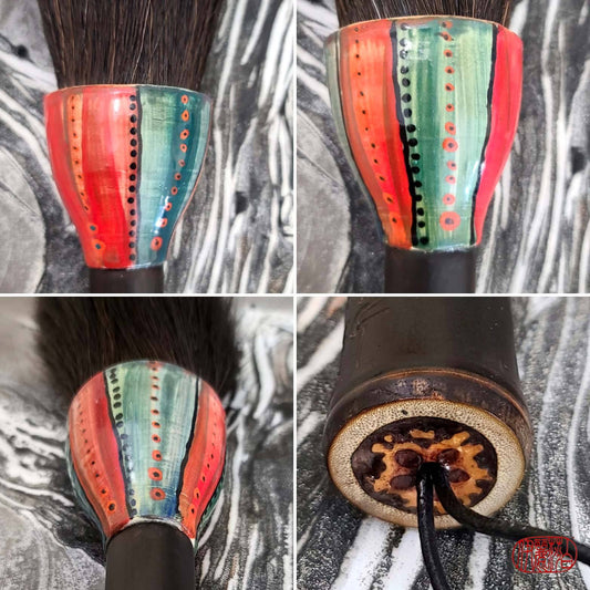 Black Horsehair Sumi-e Paint Brush with Ceramic Ferrule #116 Art Supplies Elizabeth Schowachert Art