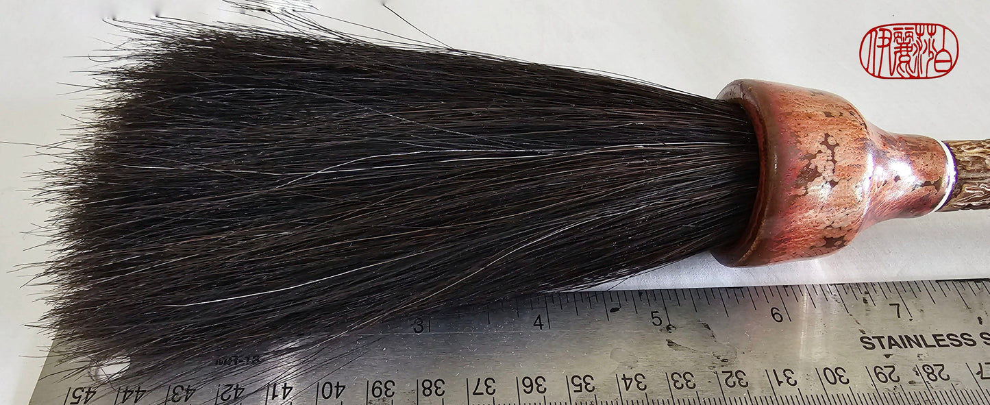 Black Horsehair Sumi-e Paint Brush With Ceramic Ferrule Art Supplies Elizabeth Schowachert Art