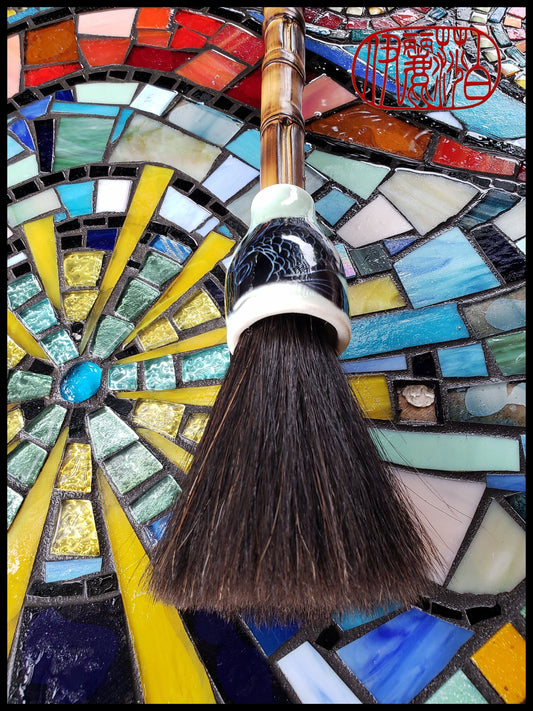 Black Horsehair Sumi-e Paint Brush With Porcelain Ferrule Art Supplies Elizabeth Schowachert Art