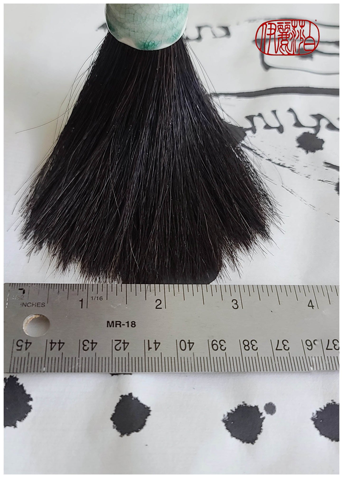 Black Horsehair Sumi-e Paintbrush with Ceramic Ferrule BHS #209 Art Supplies Elizabeth Schowachert Art