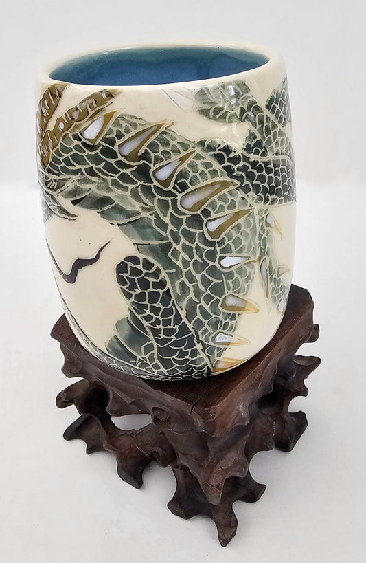 Blue Water Dragon Stoneware Mug Coffee Mug Elizabeth Schowachert Art