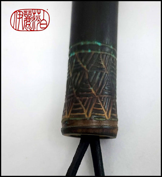 Coarse Black Horsehair Sumi-e Paint Brush with Driftwood Brush Rest Art Supplies Elizabeth Schowachert Art